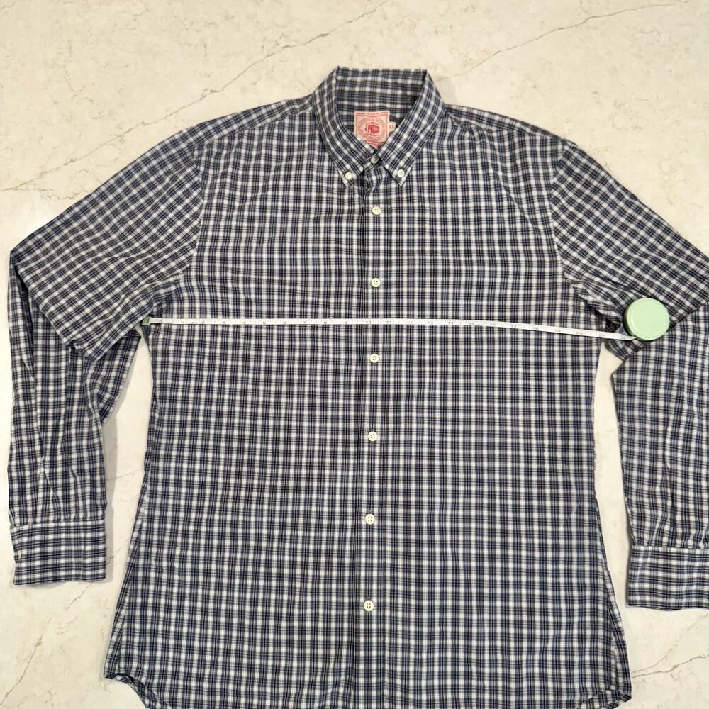 J Press Tartan Button Down Shirt Men's XL Purple Blue Cotton Heritage Plaid - Picture 6 of 16